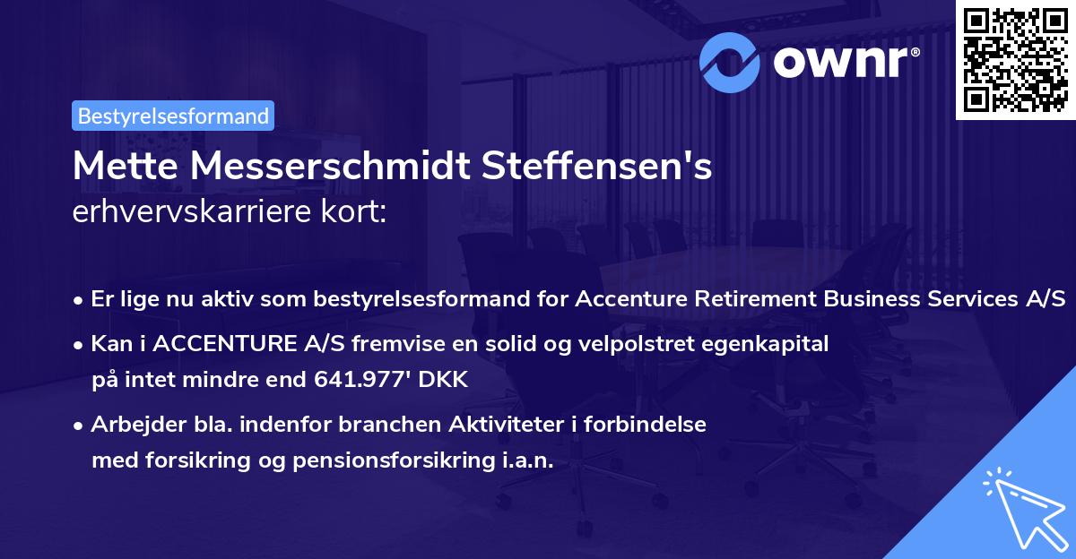 Mette Messerschmidt Steffensen's erhvervskarriere kort