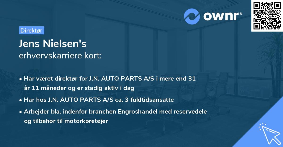 Jens Nielsen's erhvervskarriere kort