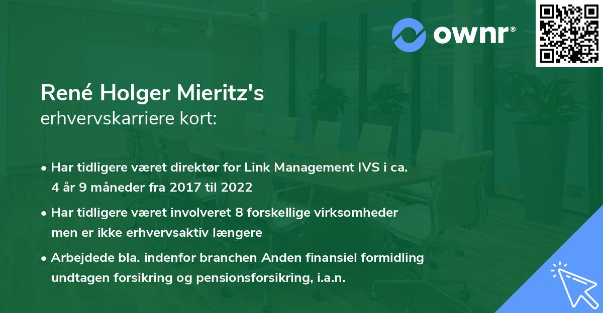 René Holger Mieritz's erhvervskarriere kort