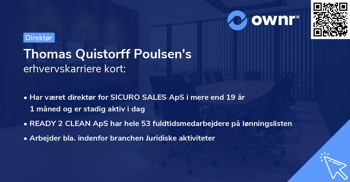 Thomas Quistorff Poulsen's erhvervskarriere kort