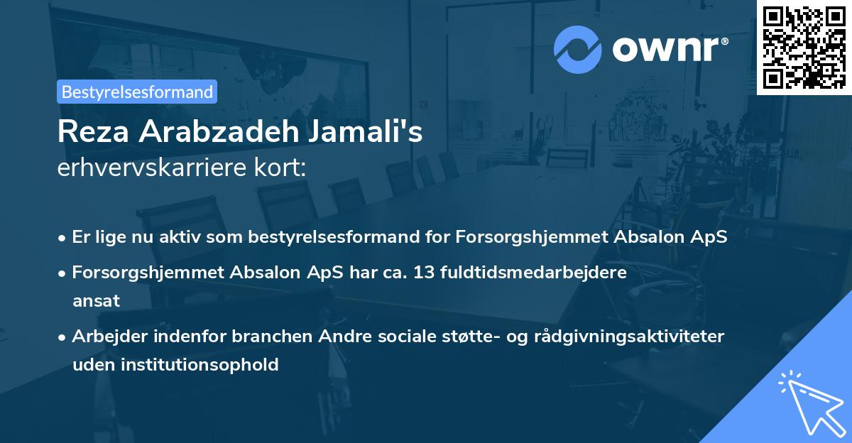 Reza Arabzadeh Jamali's erhvervskarriere kort