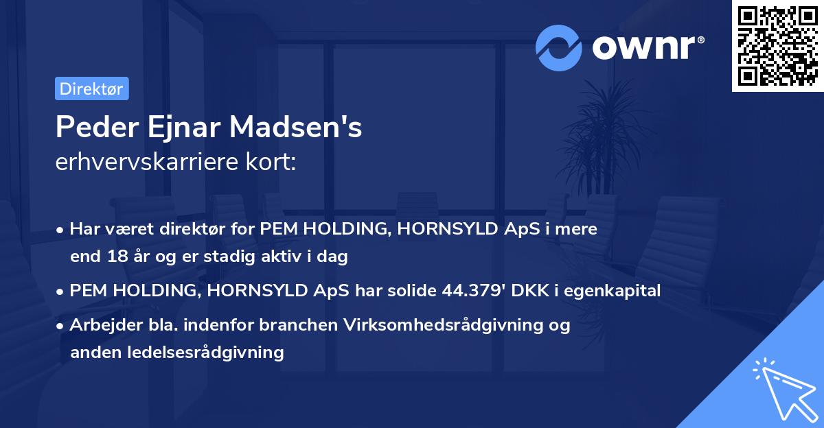 Peder Ejnar Madsen's erhvervskarriere kort