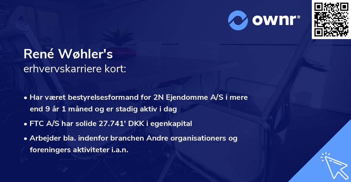 René Wøhler's erhvervskarriere kort