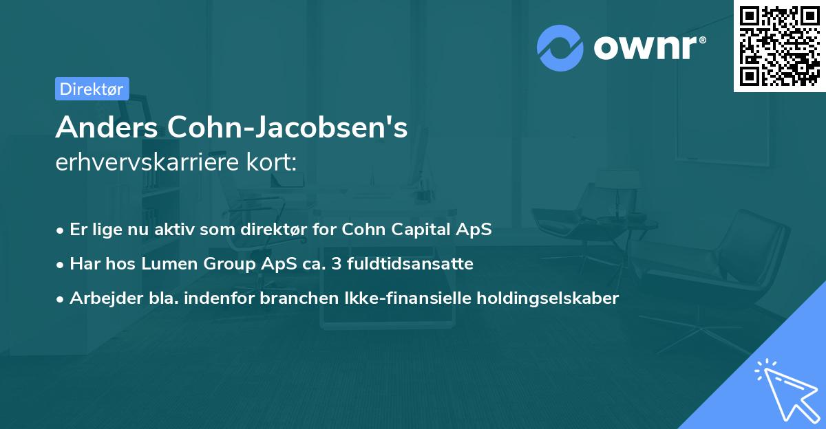 Anders Cohn-Jacobsen's erhvervskarriere kort