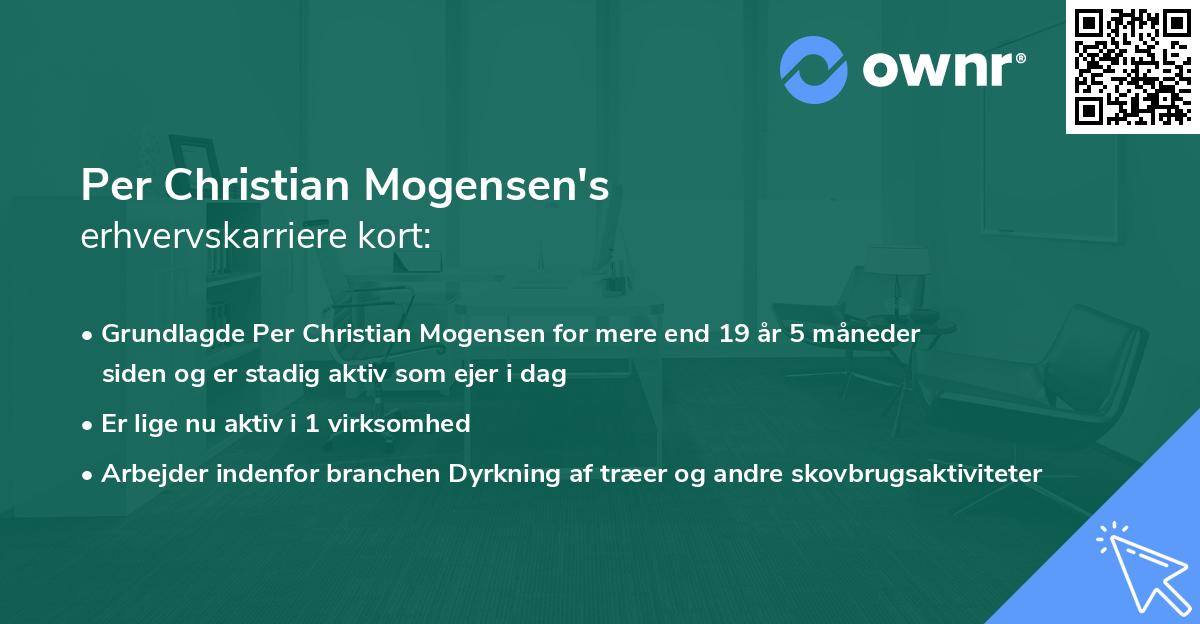 Per Christian Mogensen's erhvervskarriere kort