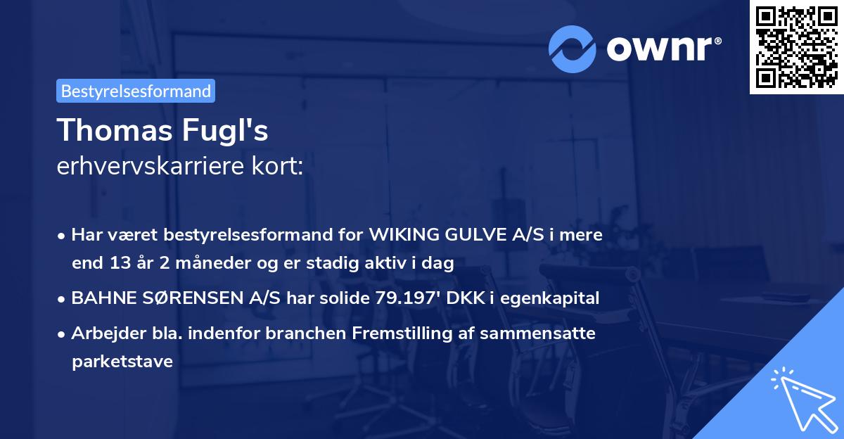 Thomas Fugl's erhvervskarriere kort