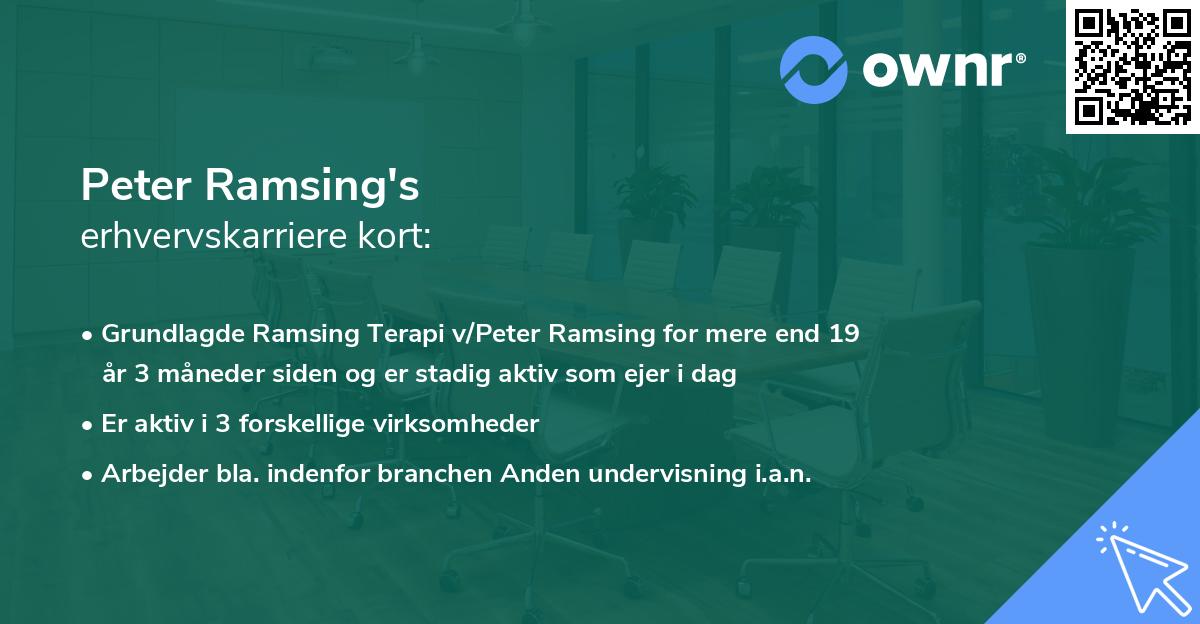 Peter Ramsing's erhvervskarriere kort