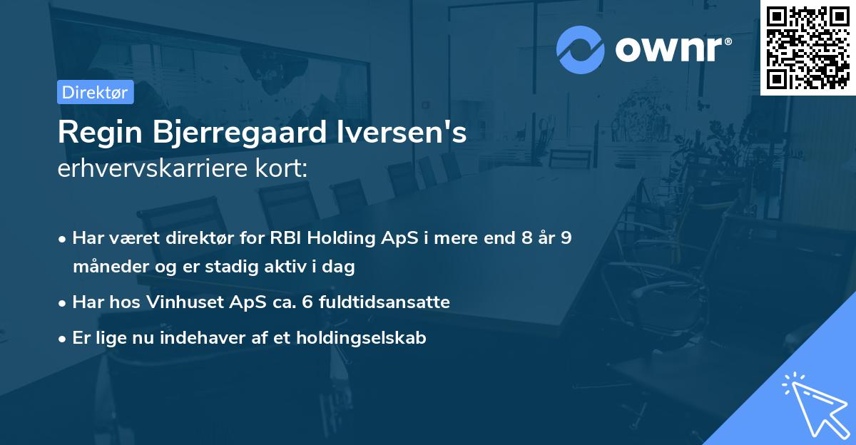 Regin Bjerregaard Iversen's erhvervskarriere kort