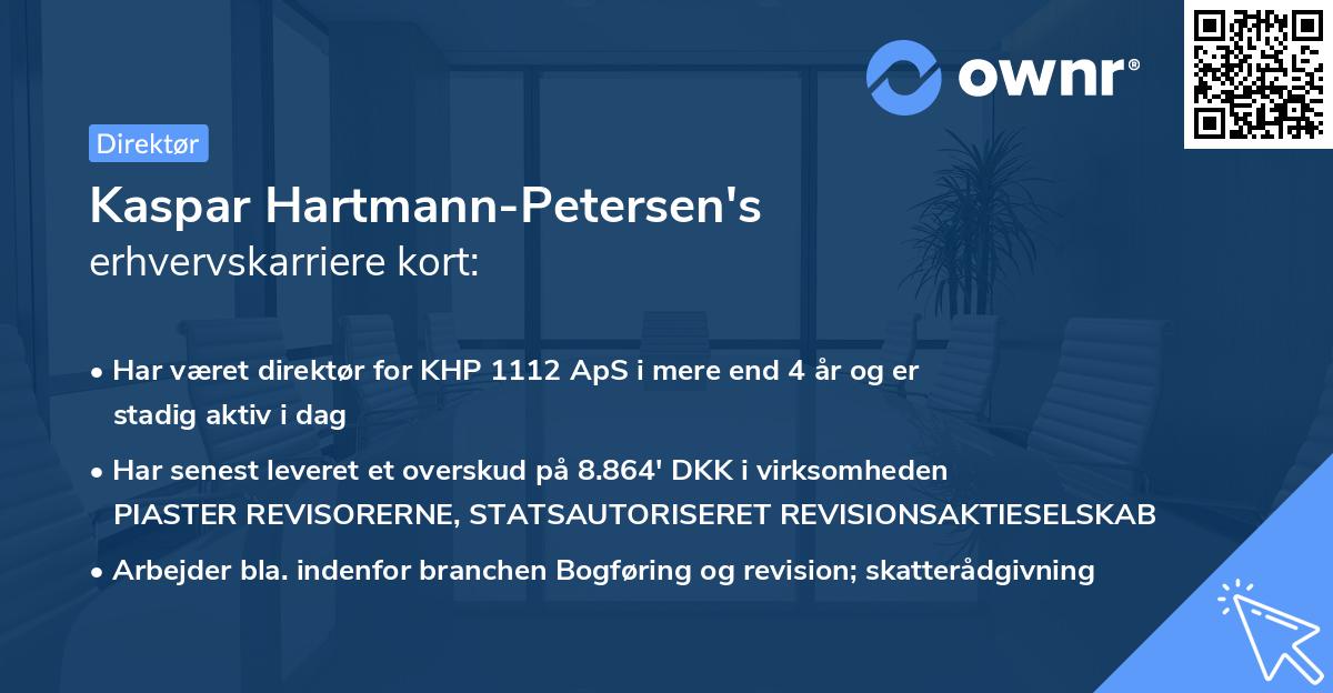 Kaspar Hartmann-Petersen's erhvervskarriere kort