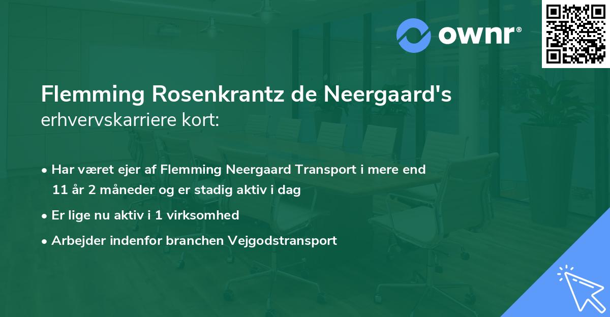 Flemming Rosenkrantz de Neergaard's erhvervskarriere kort