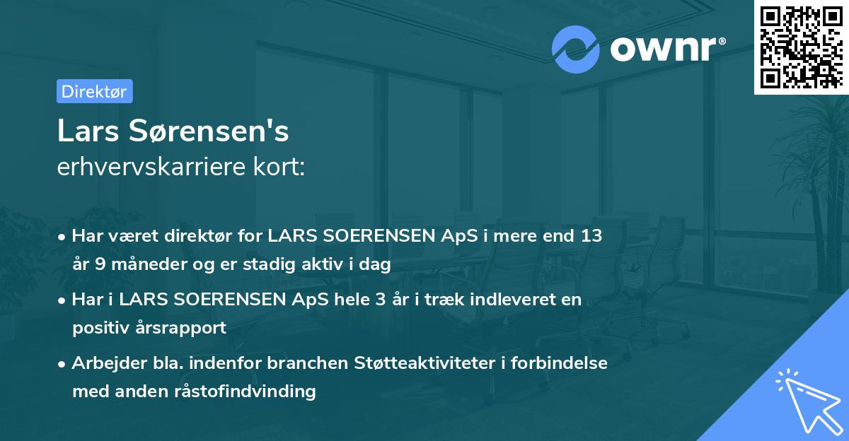 Lars Sørensen's erhvervskarriere kort