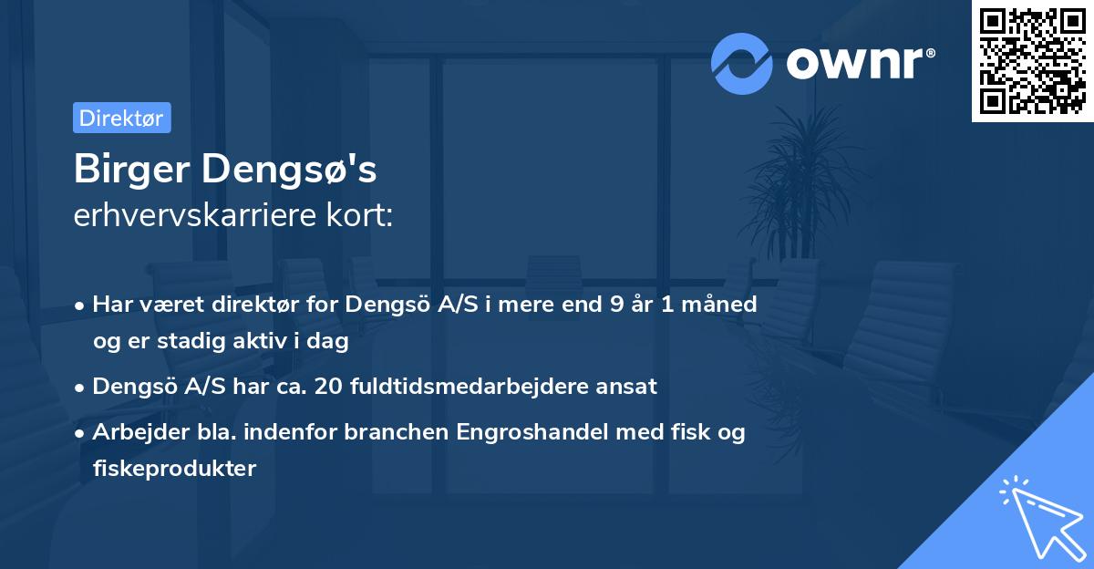 Birger Dengsø's erhvervskarriere kort