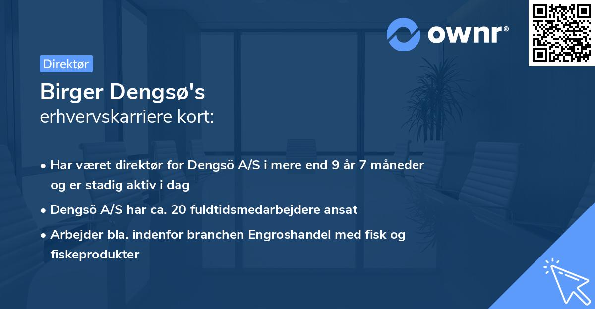 Birger Dengsø's erhvervskarriere kort