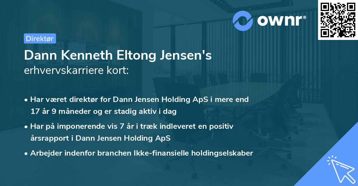 Dann Kenneth Eltong Jensen's erhvervskarriere kort