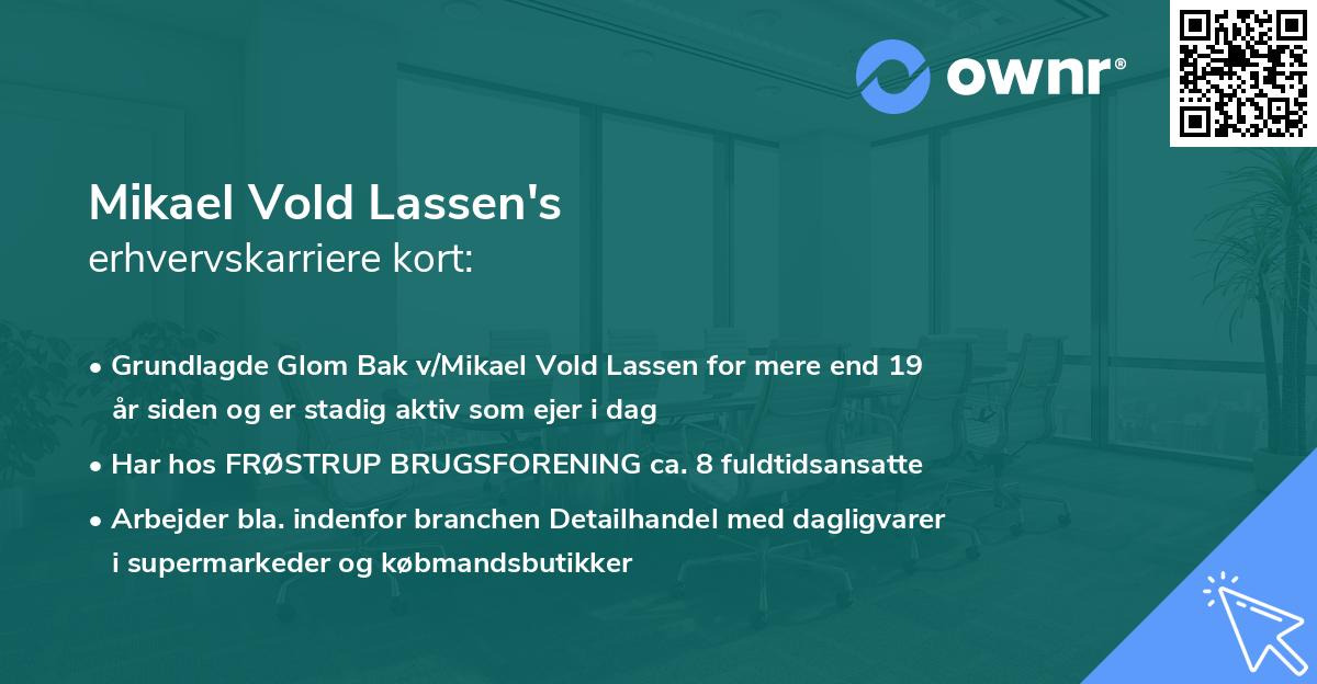 Mikael Vold Lassen's erhvervskarriere kort