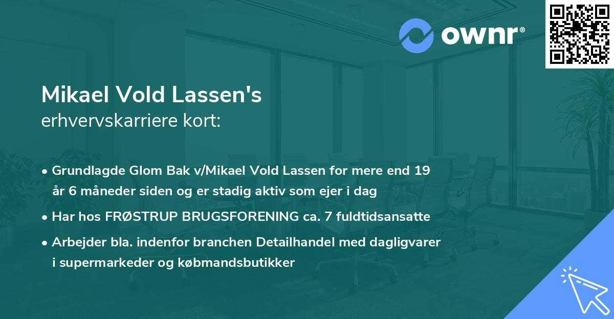 Mikael Vold Lassen's erhvervskarriere kort