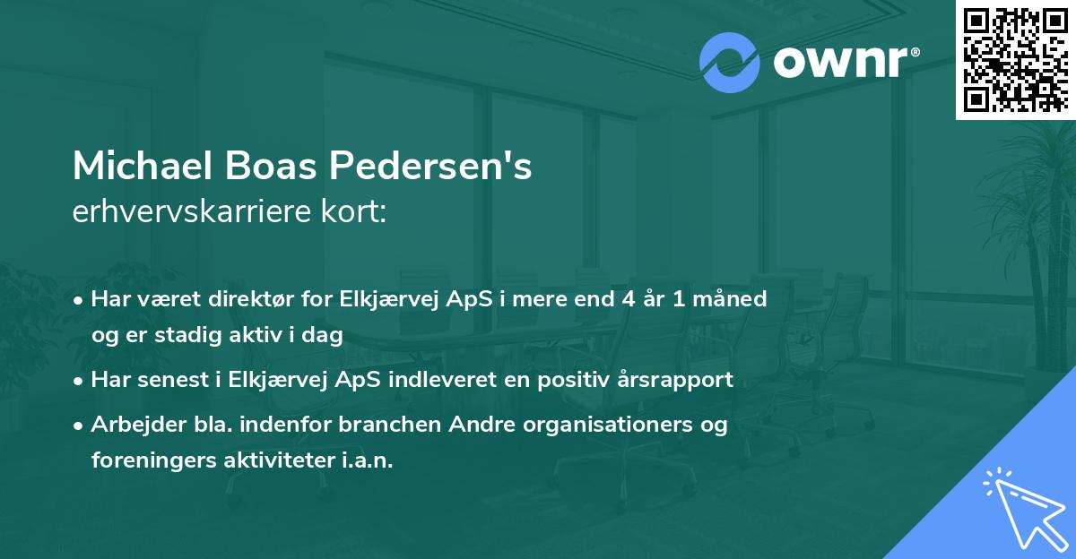 Michael Boas Pedersen's erhvervskarriere kort