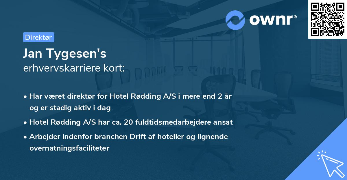 Jan Tygesen's erhvervskarriere kort