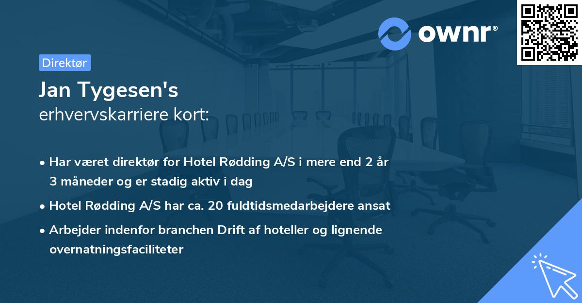 Jan Tygesen's erhvervskarriere kort