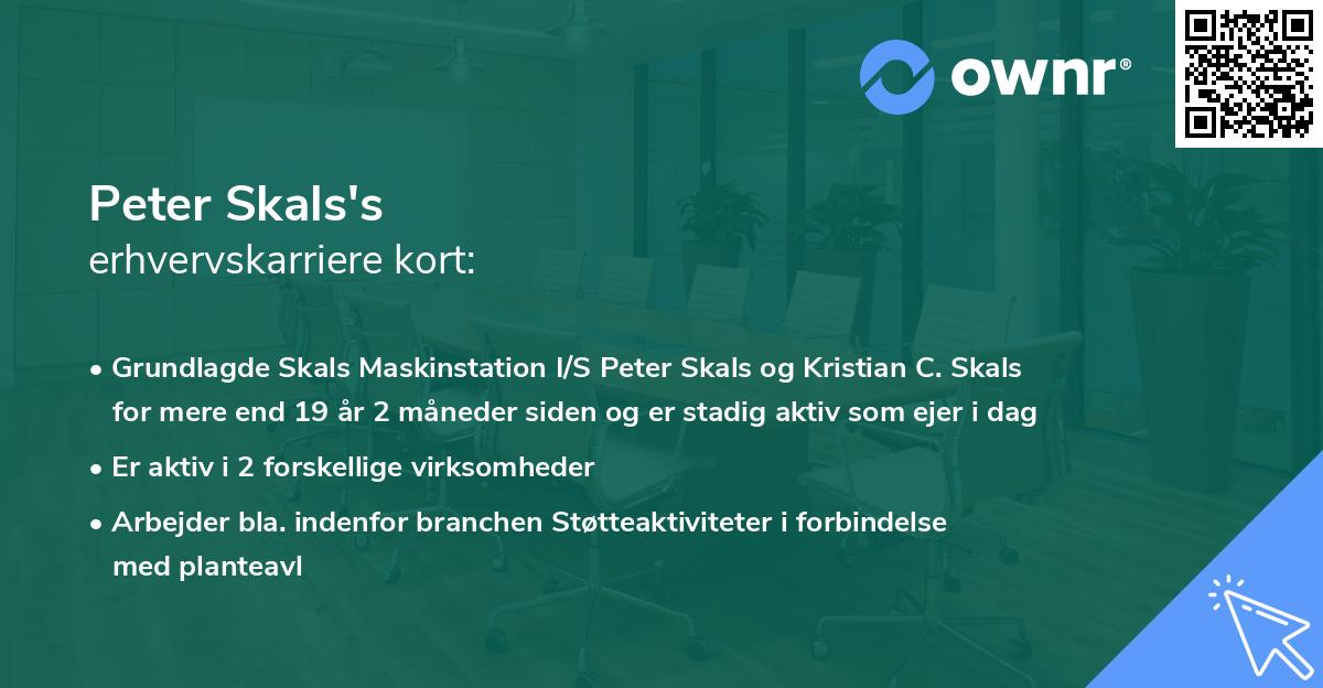 Peter Skals's erhvervskarriere kort