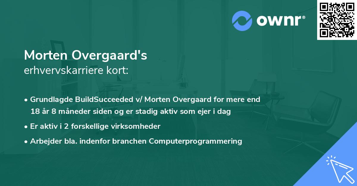 Morten Overgaard's erhvervskarriere kort