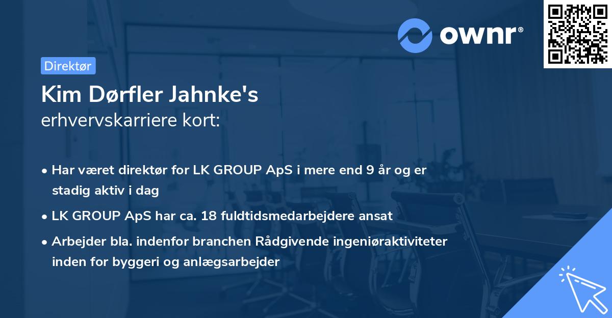 Kim Dørfler Jahnke's erhvervskarriere kort