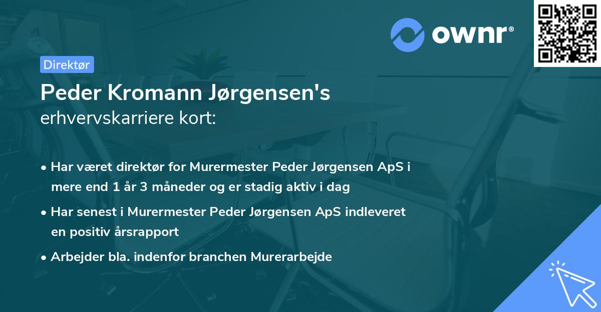 Peder Kromann Jørgensen's erhvervskarriere kort