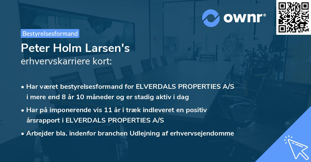 Peter Holm Larsen's erhvervskarriere kort
