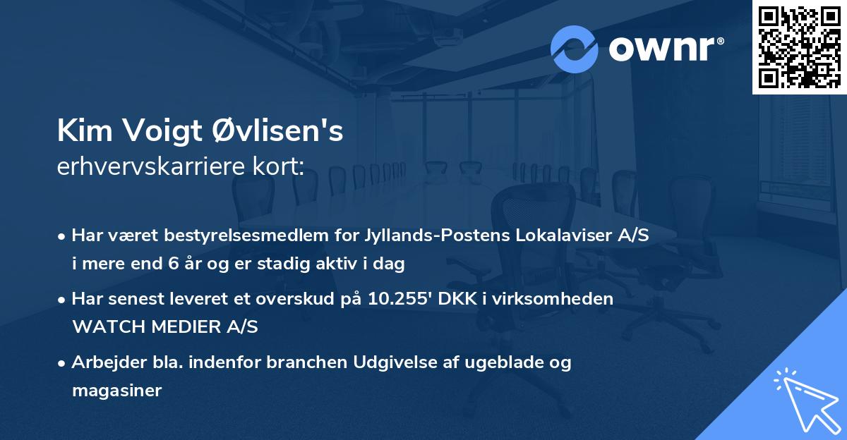 Kim Voigt Øvlisen's erhvervskarriere kort