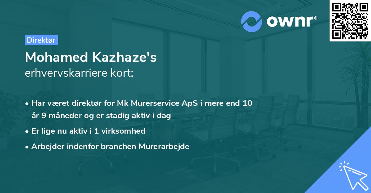 Mohamed Kazhaze's erhvervskarriere kort