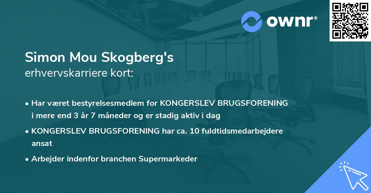 Simon Mou Skogberg's erhvervskarriere kort