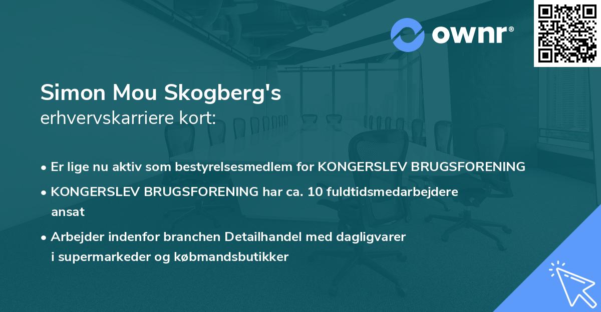 Simon Mou Skogberg's erhvervskarriere kort