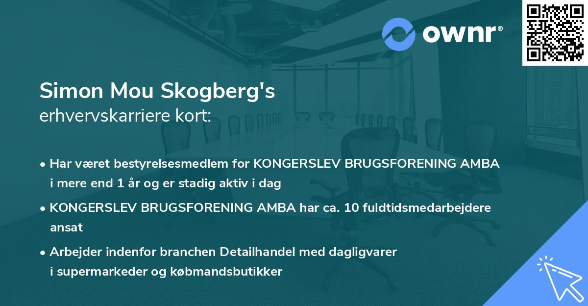 Simon Mou Skogberg's erhvervskarriere kort