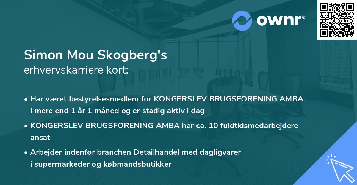 Simon Mou Skogberg's erhvervskarriere kort