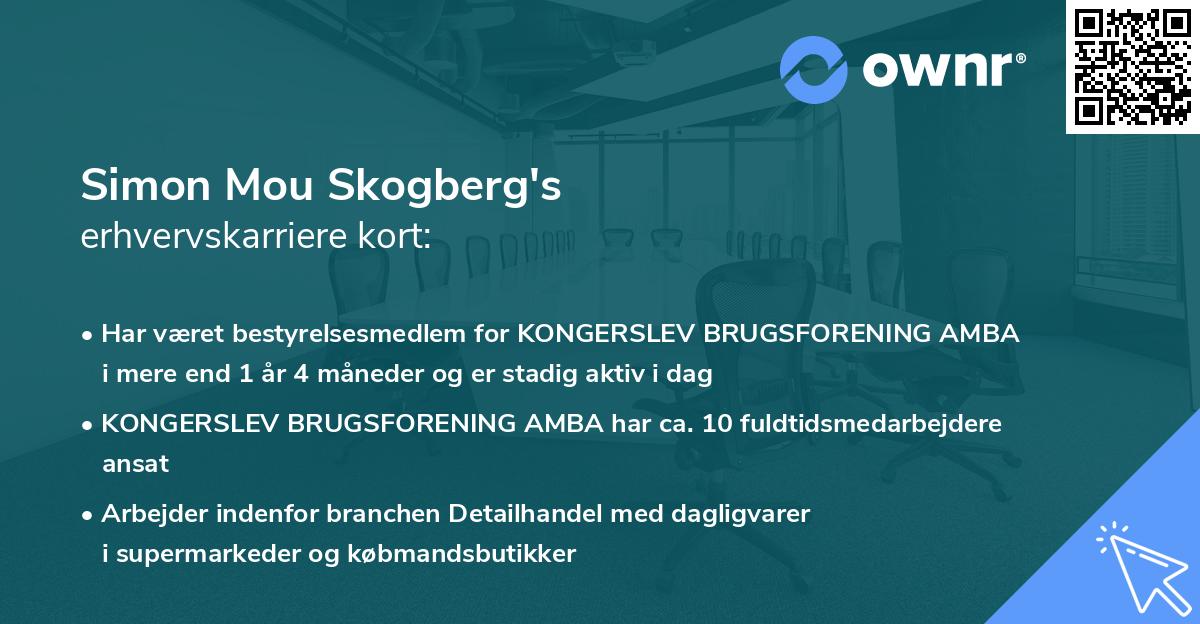Simon Mou Skogberg's erhvervskarriere kort