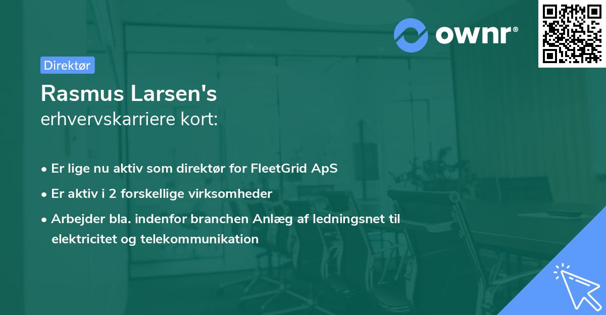 Rasmus Larsen's erhvervskarriere kort