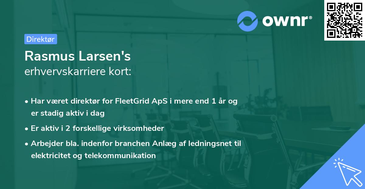 Rasmus Larsen's erhvervskarriere kort