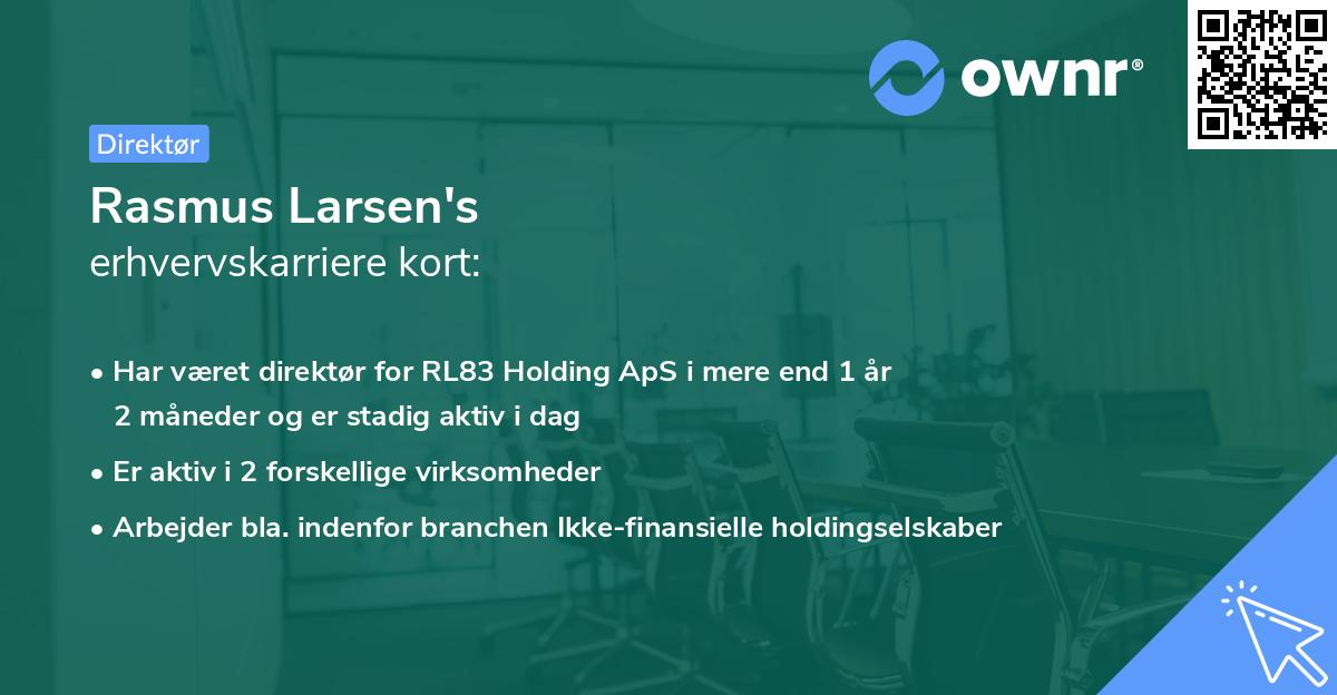 Rasmus Larsen's erhvervskarriere kort