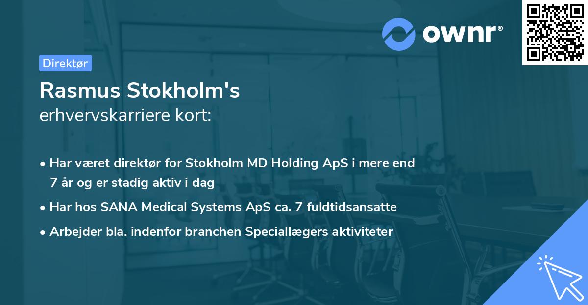 Rasmus Stokholm's erhvervskarriere kort