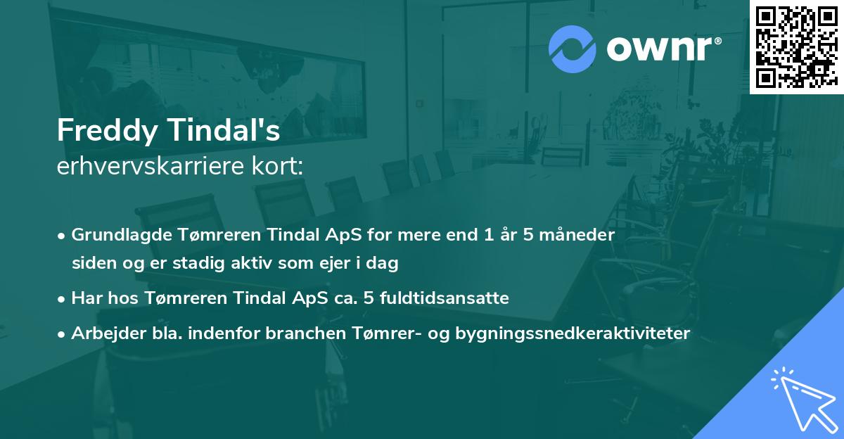 Freddy Tindal's erhvervskarriere kort