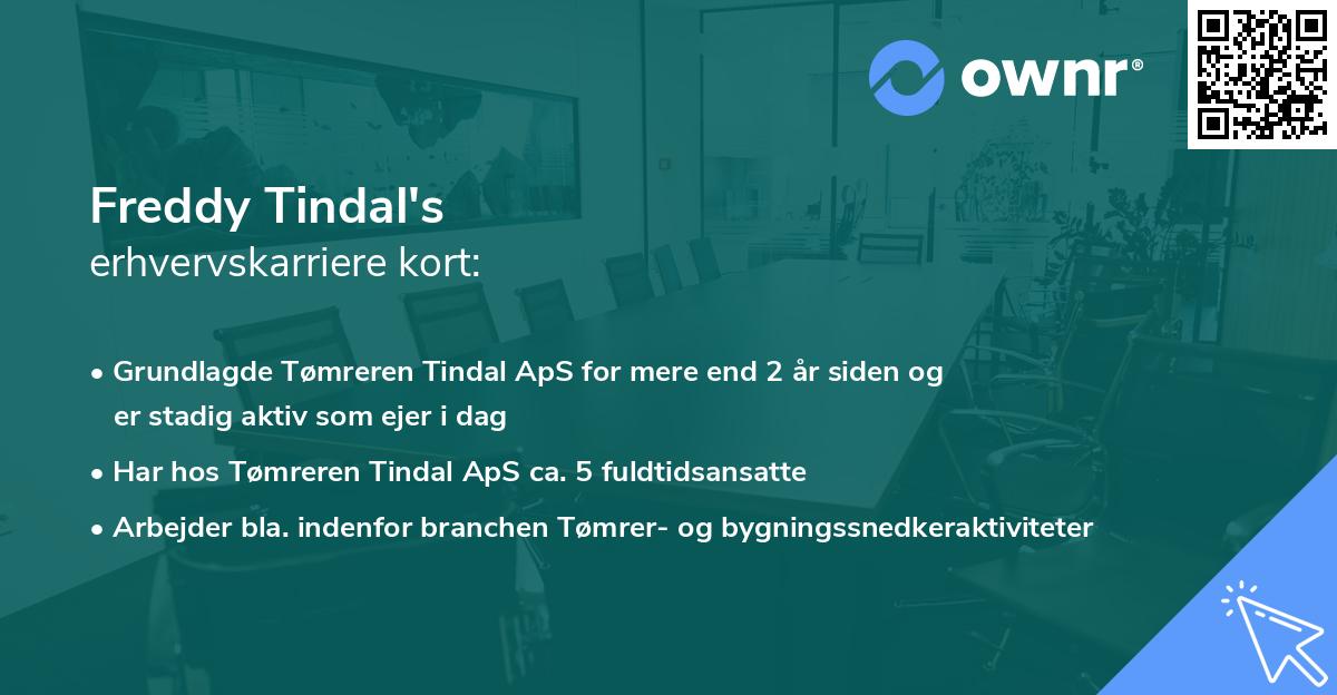 Freddy Tindal's erhvervskarriere kort