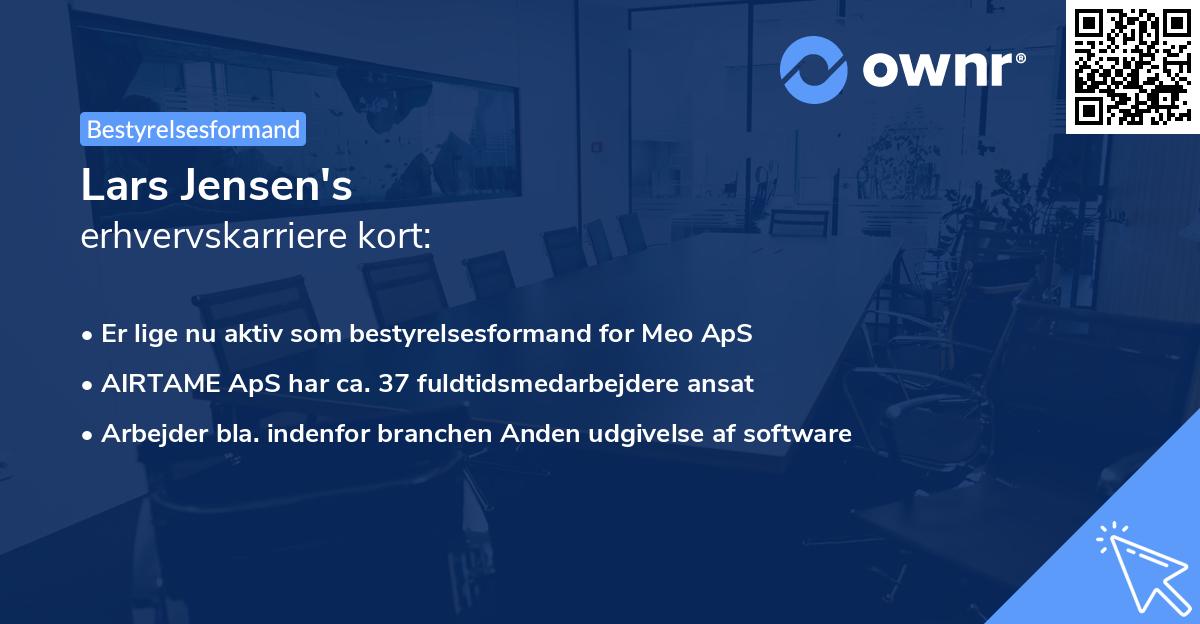 Lars Jensen's erhvervskarriere kort