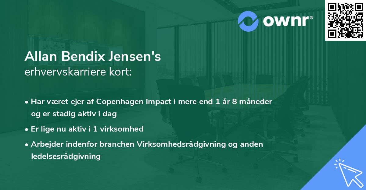 Allan Bendix Jensen's erhvervskarriere kort