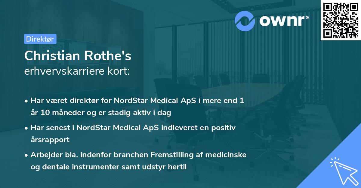 Christian Rothe's erhvervskarriere kort