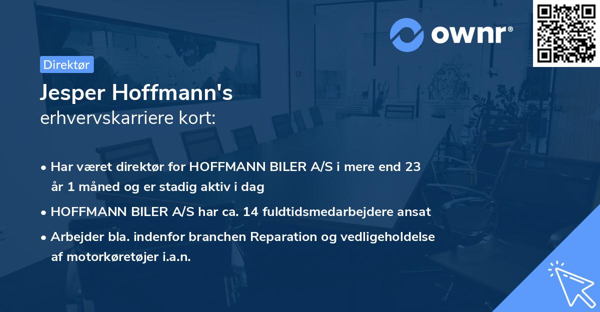 Jesper Hoffmann's erhvervskarriere kort