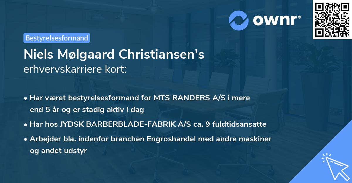 Niels Mølgaard Christiansen's erhvervskarriere kort