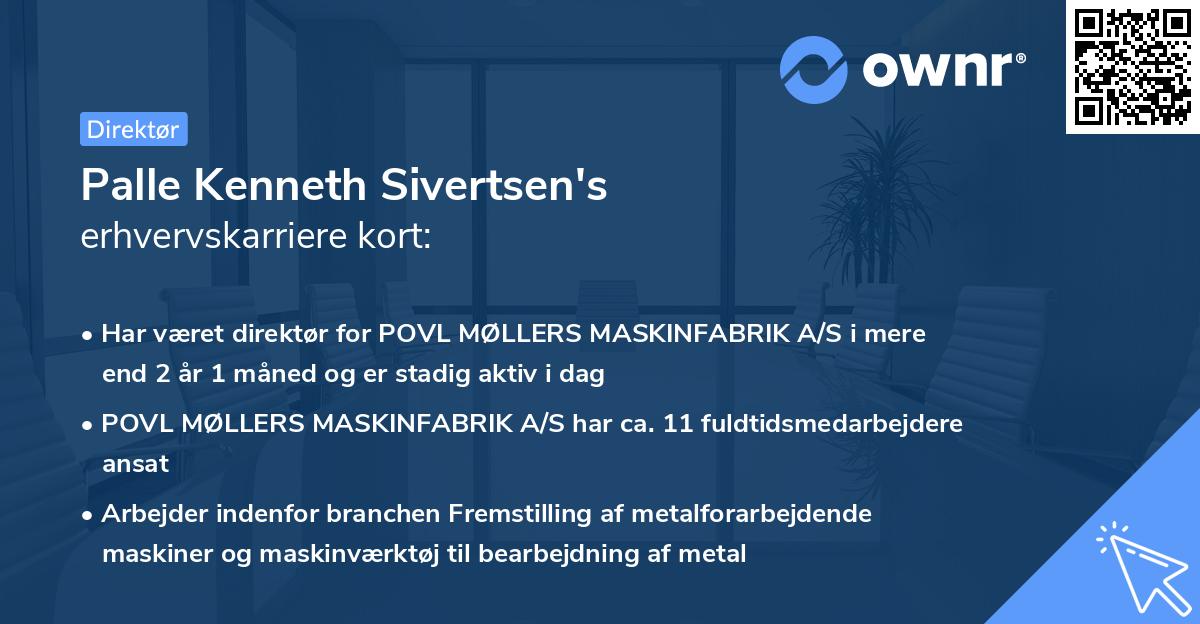 Palle Kenneth Sivertsen's erhvervskarriere kort