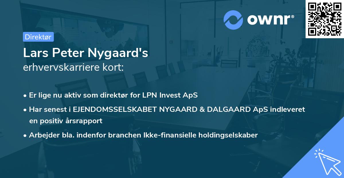 Lars Peter Nygaard's erhvervskarriere kort