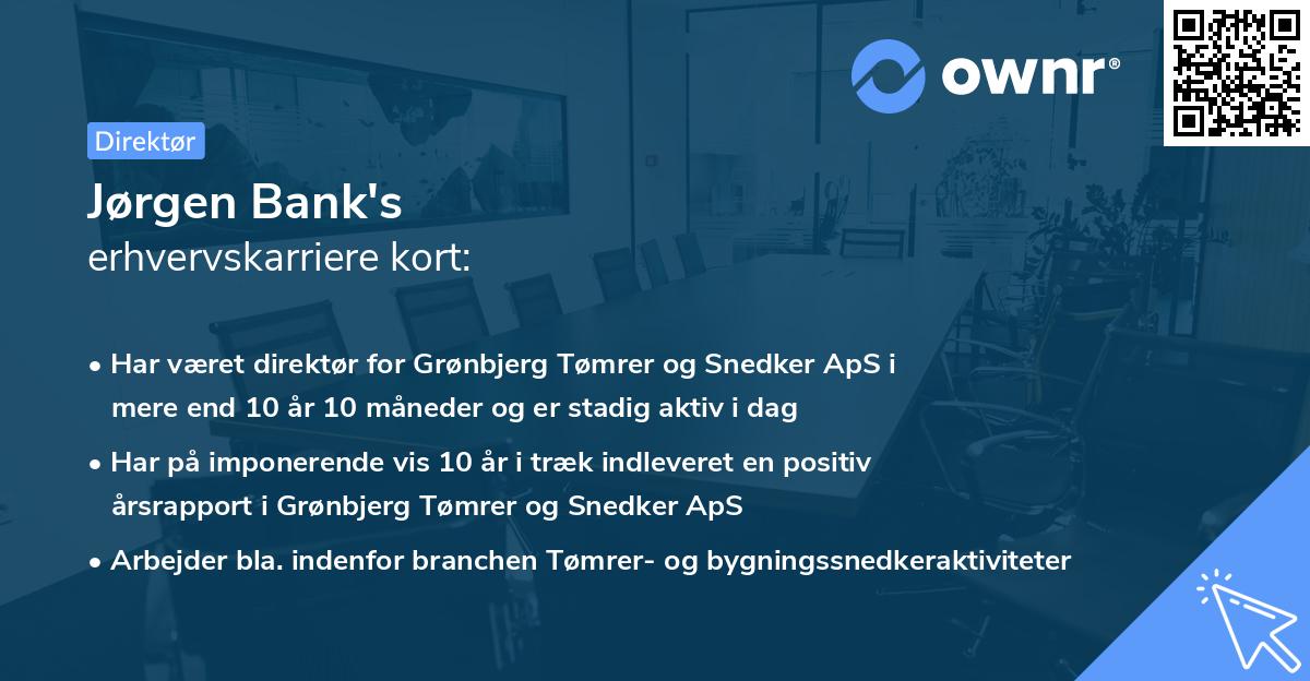 Jørgen Bank's erhvervskarriere kort