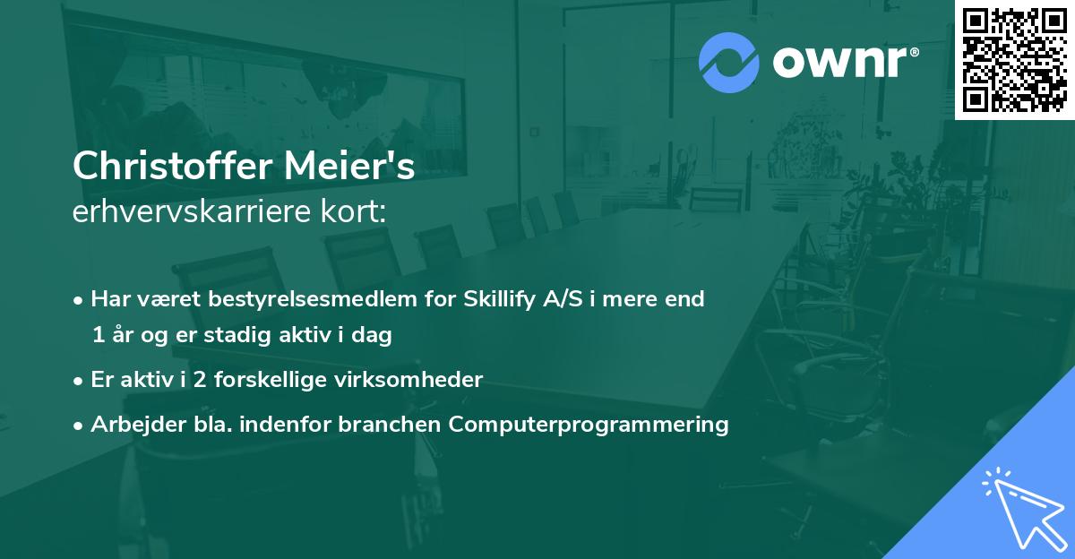 Christoffer Meier's erhvervskarriere kort